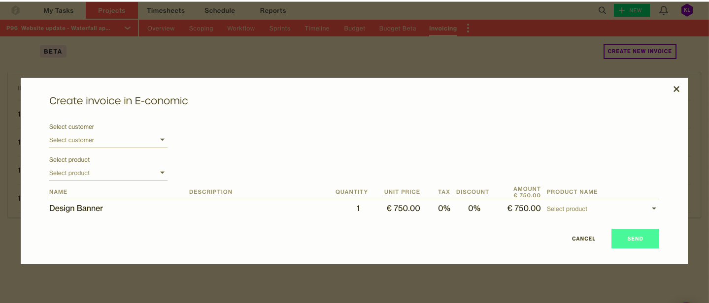 Easily create an invoice in Forecast and sync it with your e-conomic account